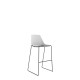 Polypropylene Shell High Stool With Upholstered Seat Pad and Black Skid Steel Frame